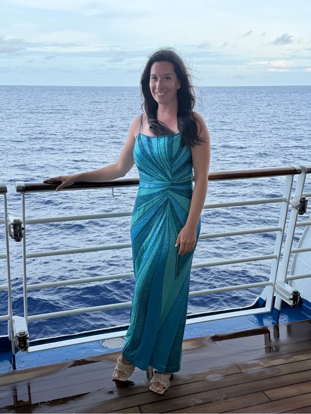 Cache Maxi Gown Formal Slip Dress Pure Silk Beaded Sequin Teal Blue New Large